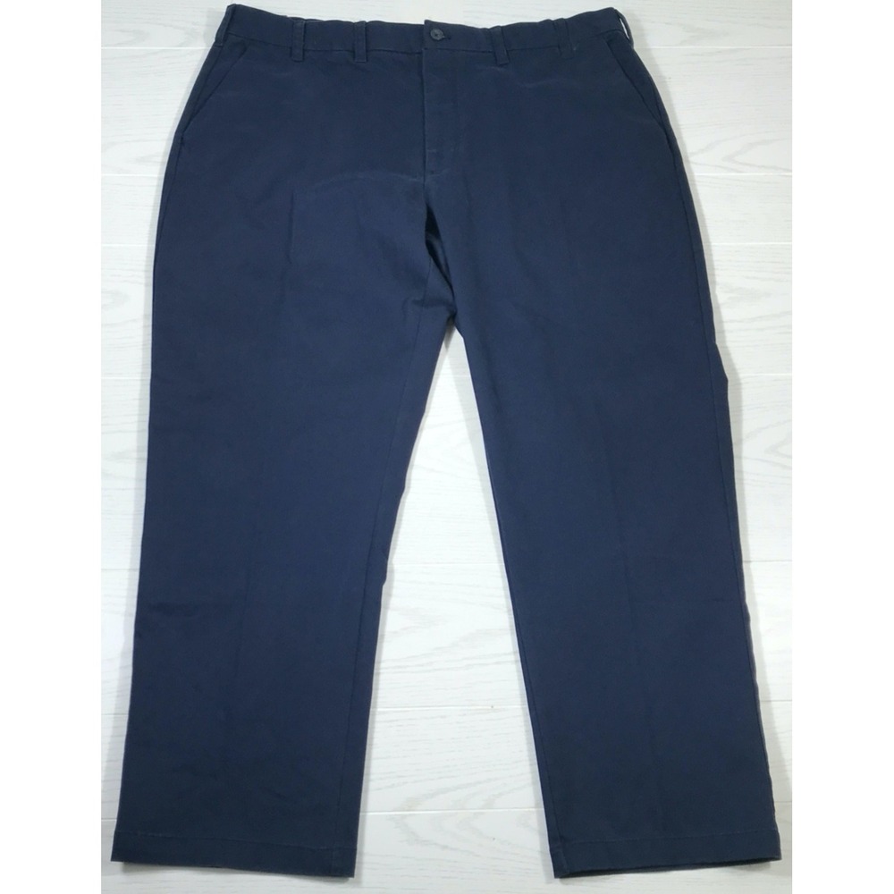 Izod SportFlex Chino Pants 44x30 Blue Flat Front Big & Tall Stretch Preppy New